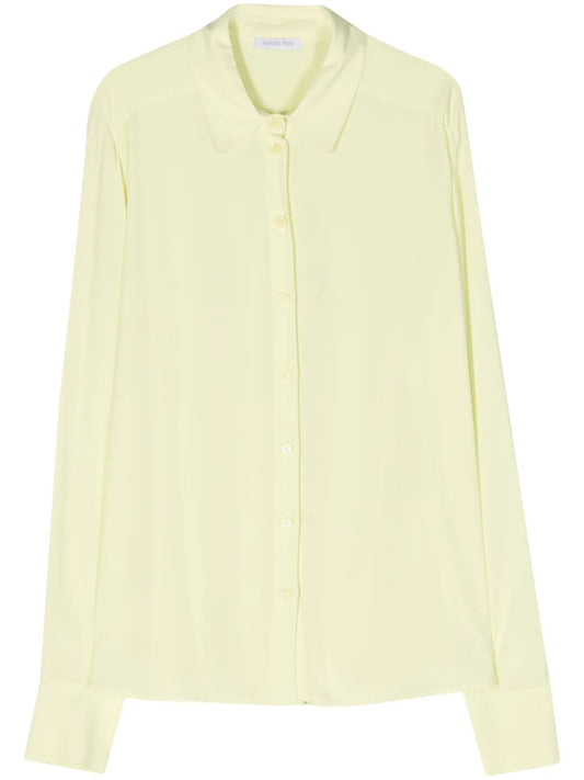 Long-Sleeve Crepe Shirt