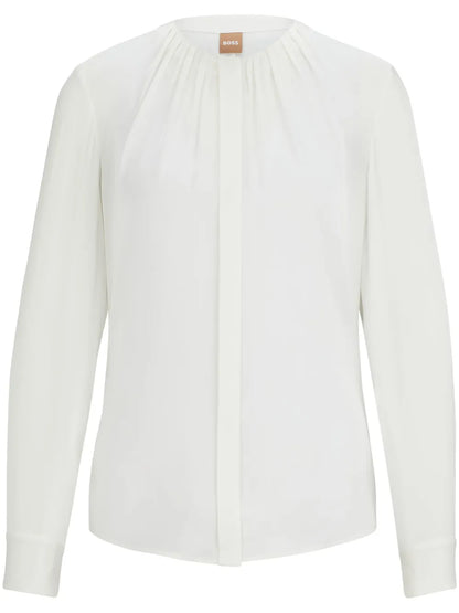 Gathered-Neckline Blouse