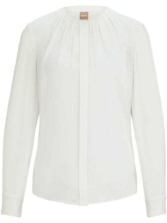 Gathered-Neckline Blouse