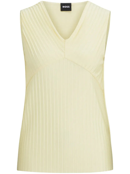 Plissé V-Neck Top