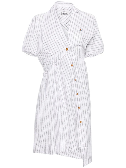 Logo-Striped Asymmetric Dress