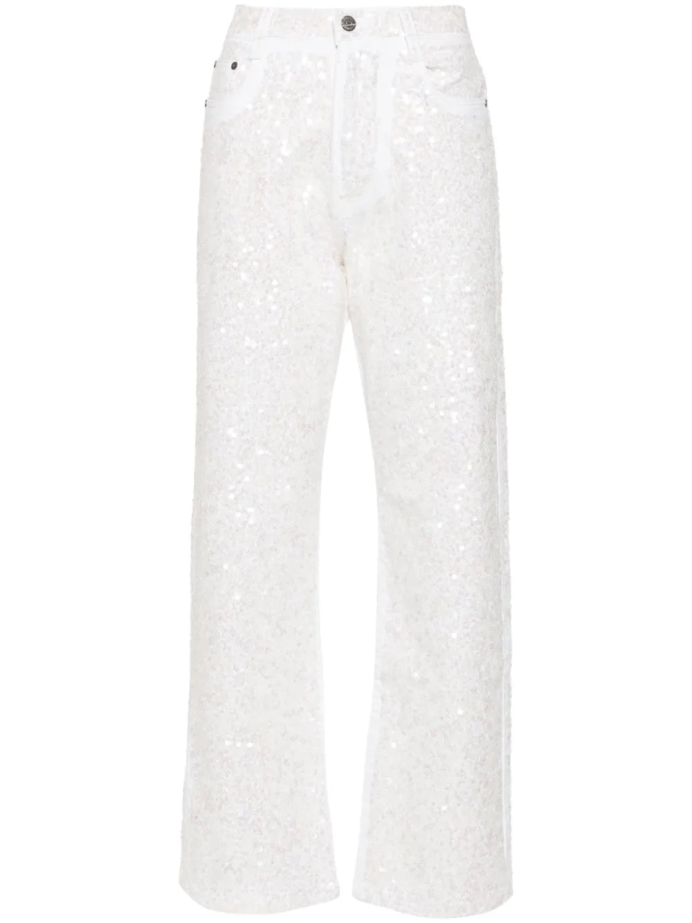 Guff Sequin-Embellished Straight Jeans