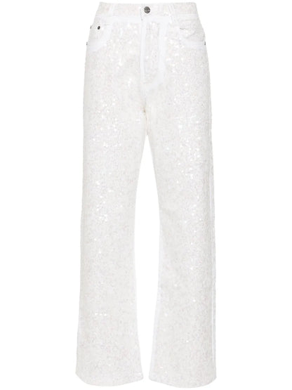 Guff Sequin-Embellished Straight Jeans