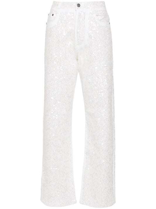 Guff Sequin-Embellished Straight Jeans