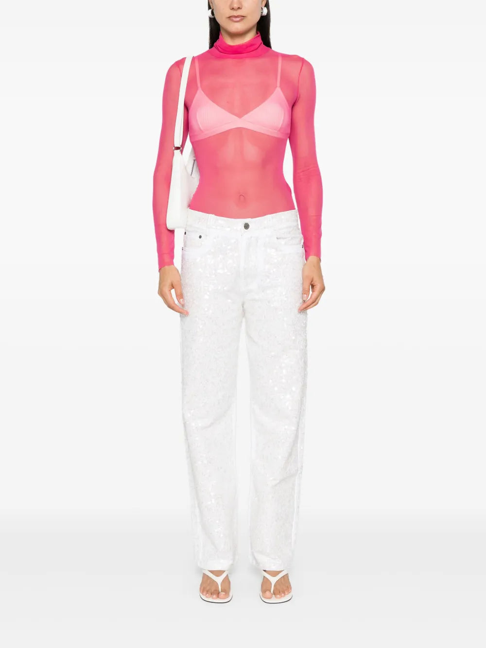 Guff Sequin-Embellished Straight Jeans