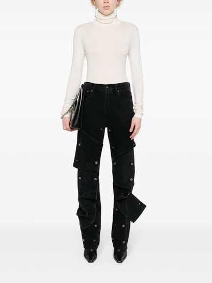 Roll-Neck Fine-Ribbed T-Shirt
