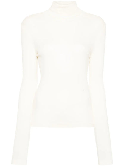 Roll-Neck Fine-Ribbed T-Shirt