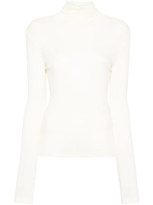 Roll-Neck Fine-Ribbed T-Shirt
