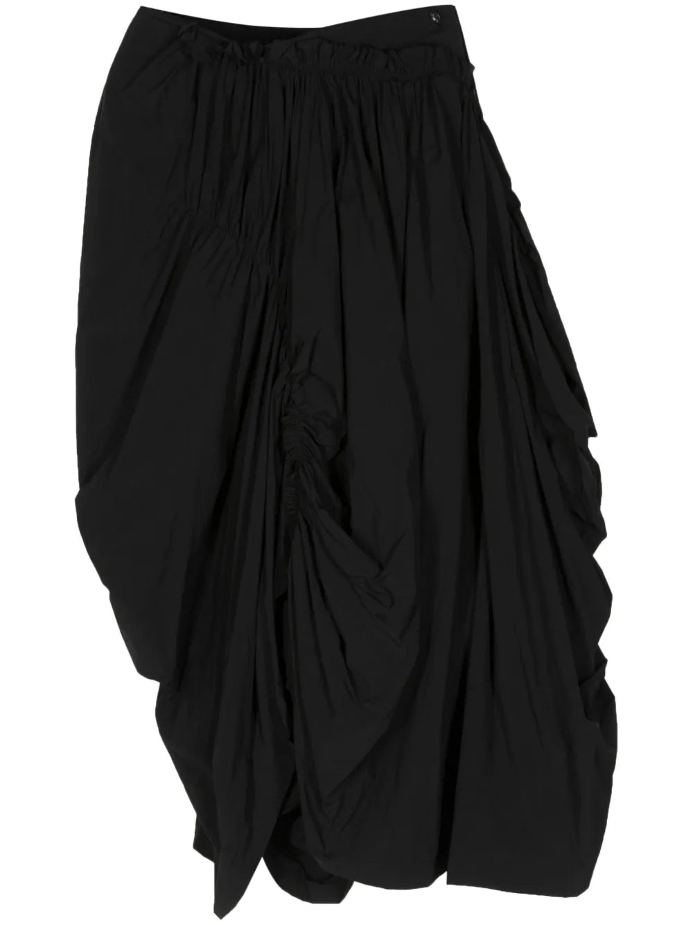 Asymmetric Draped Midi Skirt