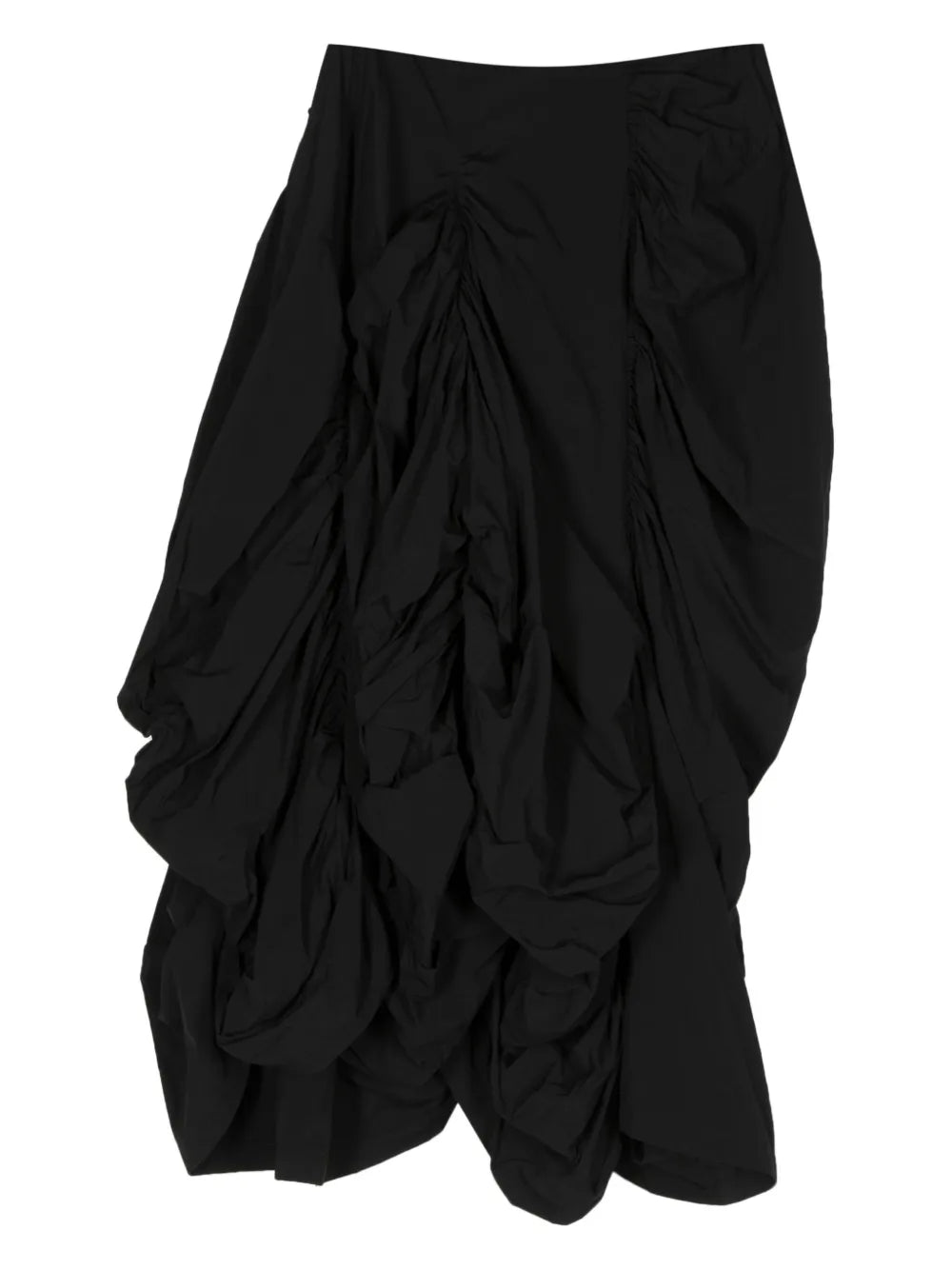 Asymmetric Draped Midi Skirt
