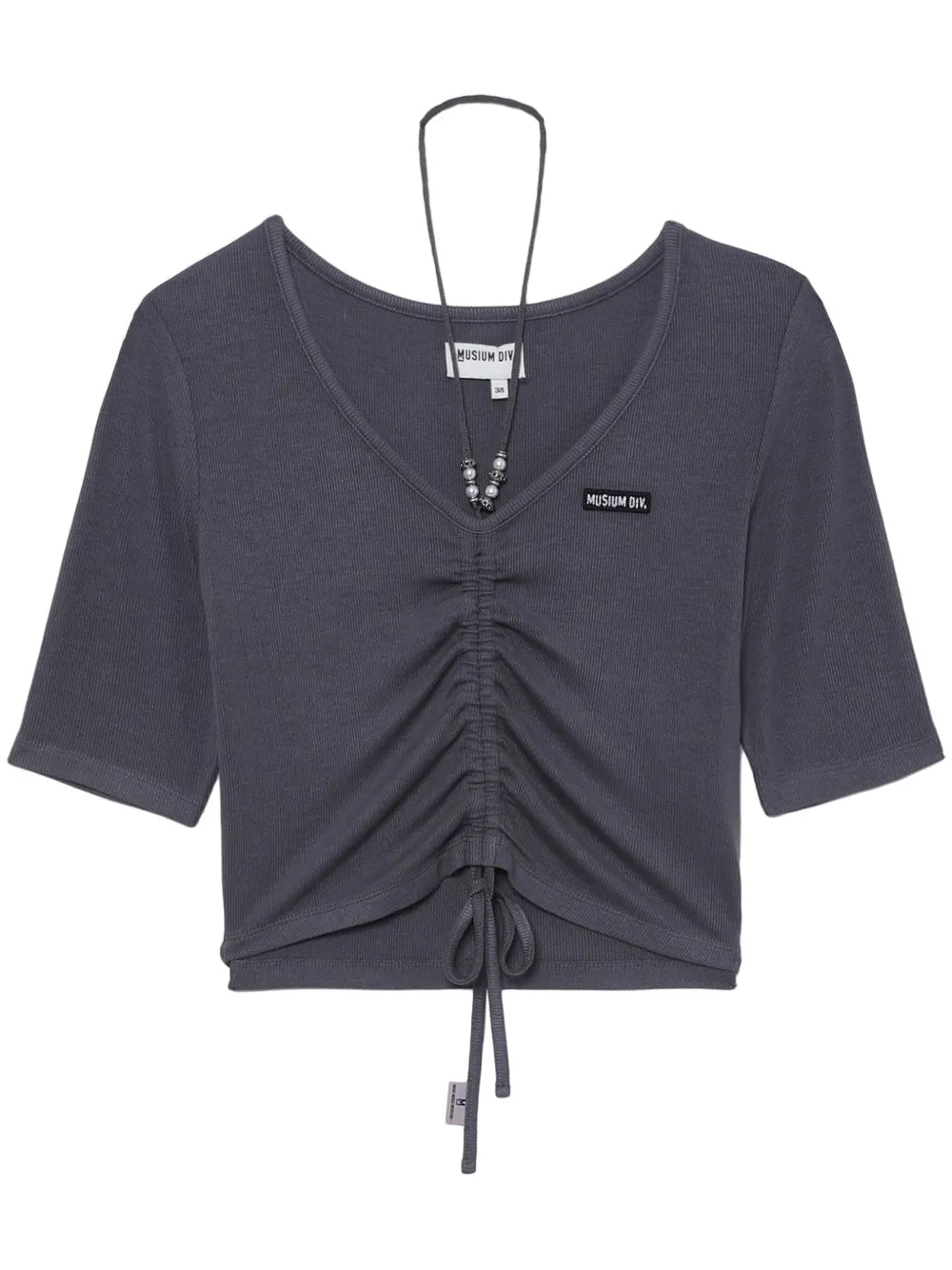 Gathered V-Neck T-Shirt