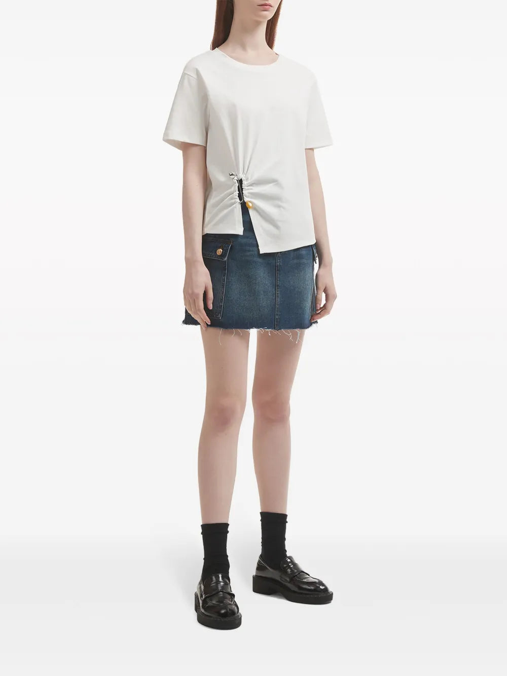 Denim Cargo Miniskirt