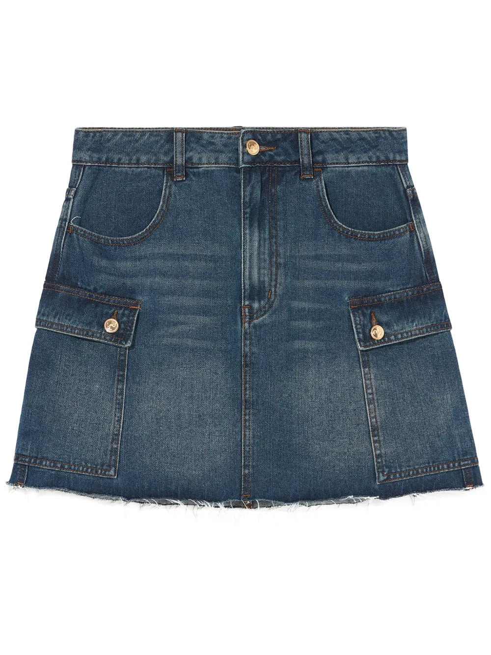 Denim Cargo Miniskirt