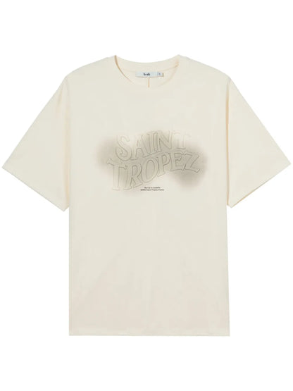 Text-Embossed Cut-Out T-Shirt
