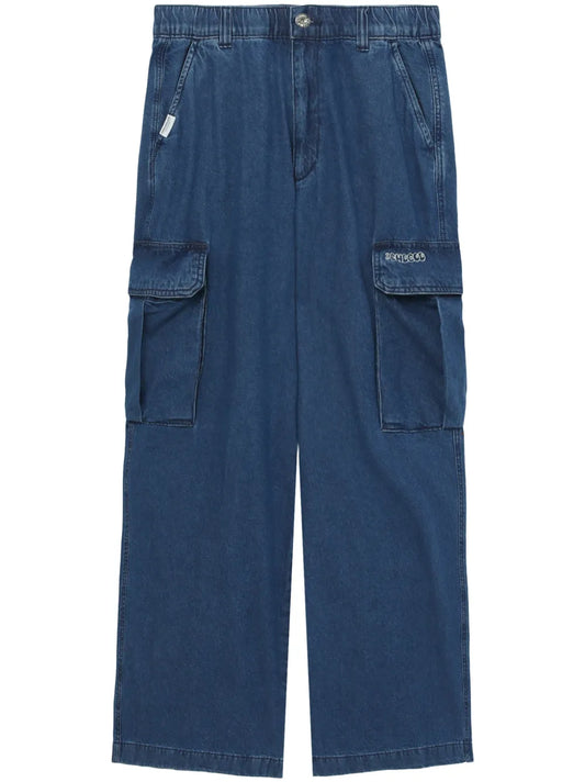 Cargo-Pocket Wide-Leg Jeans