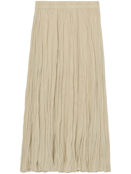 High-Rise Crinkled Midi Skirt