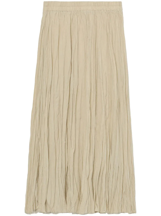 High-Rise Crinkled Midi Skirt