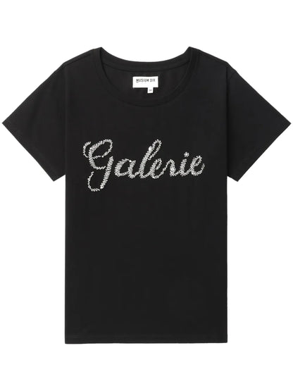 Rhinestone-Embellished Crew-Neck T-Shirt
