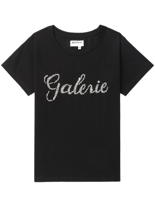 Rhinestone-Embellished Crew-Neck T-Shirt