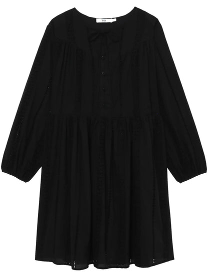 Lace-Detail Cotton Smock Dress