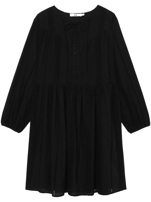 Lace-Detail Cotton Smock Dress