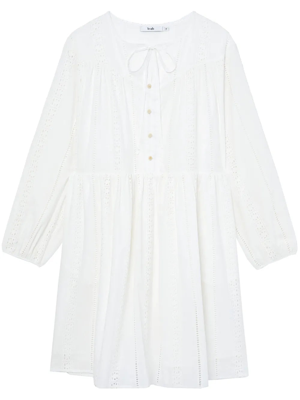 Broderie Anglaise Long-Sleeved Shift Dress