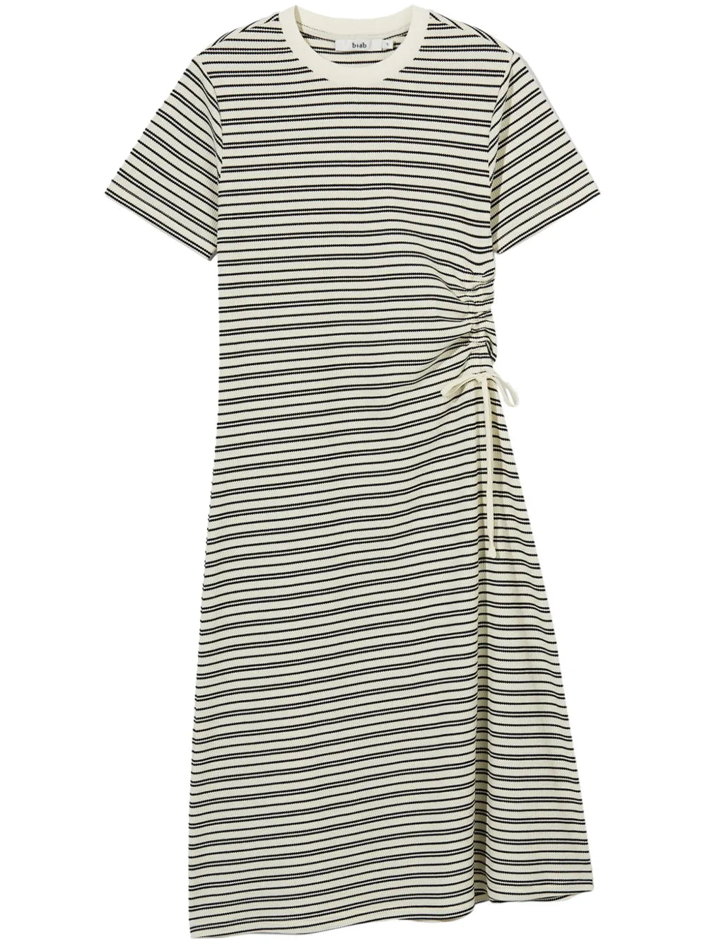 Drawstring Detail Striped Midi Dress
