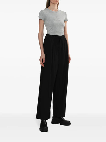 Drawstring Wide-Leg Trousers