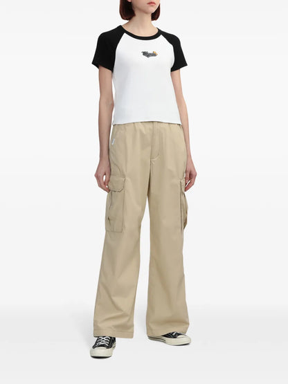 Wide-Leg Cotton Cargo Trousers