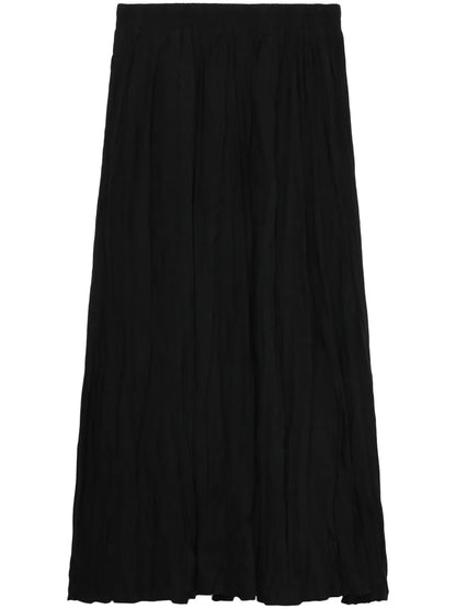 High-Rise Crinkled Midi Skirt