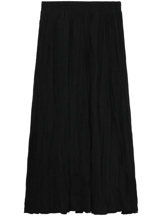 High-Rise Crinkled Midi Skirt