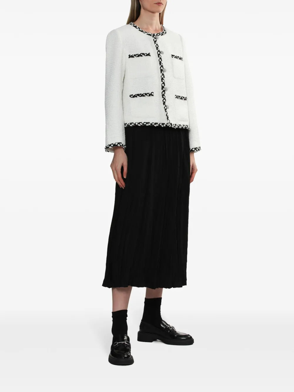 High-Rise Crinkled Midi Skirt
