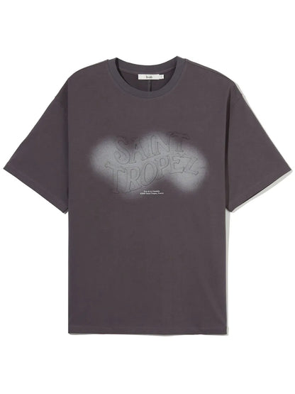 Text-Embossed Cut-Out T-Shirt
