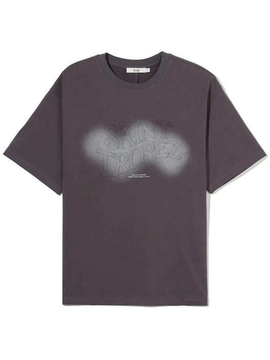 Text-Embossed Cut-Out T-Shirt