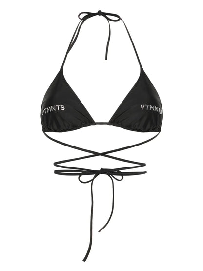 Rhinestone-Embellished Bikini Top
