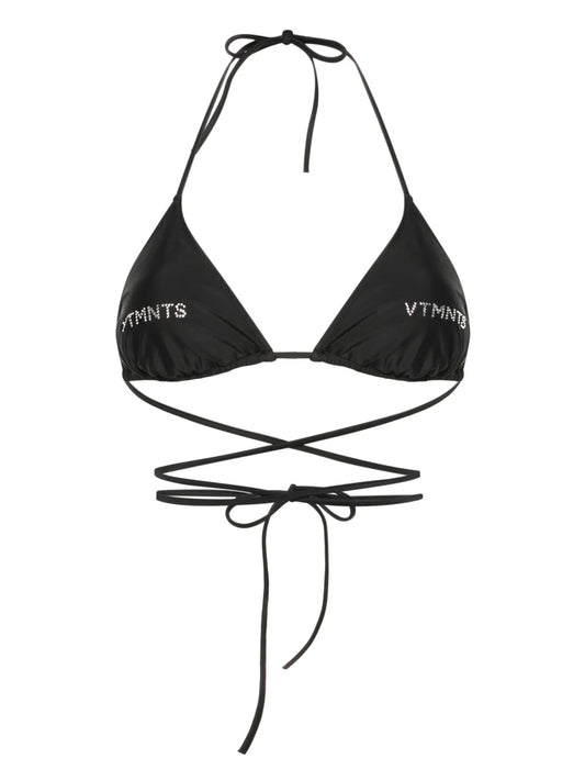 Rhinestone-Embellished Bikini Top