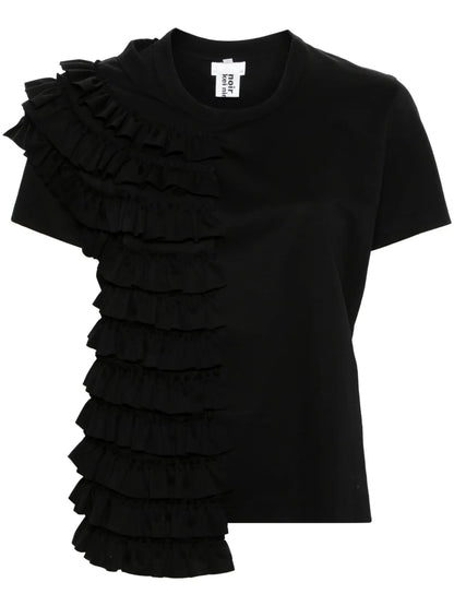 Ruffled-Layer Cotton T-Shirt