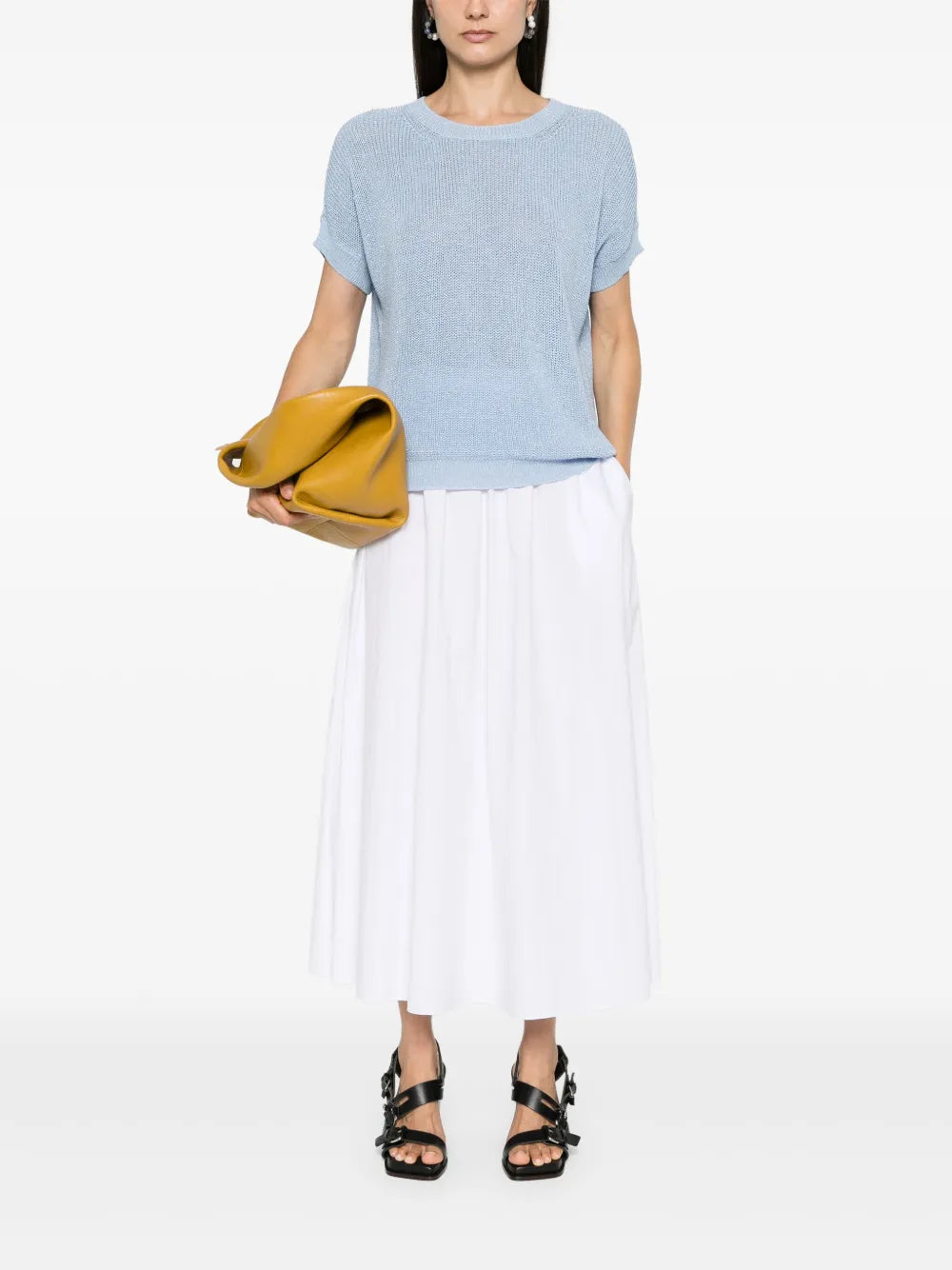 Metallic-Threading Open-Knit Jumper