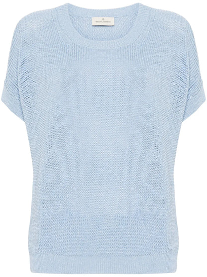 Metallic-Threading Open-Knit Jumper