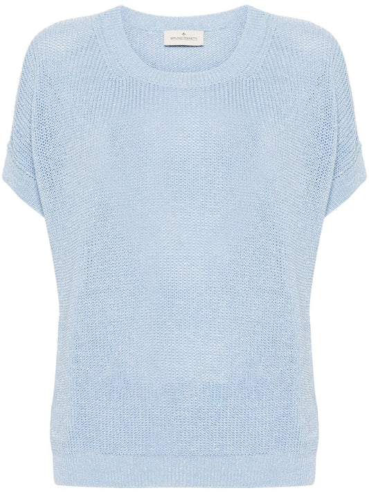 Metallic-Threading Open-Knit Jumper