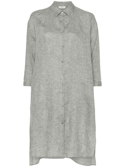 Bead-Detail Linen Shirt