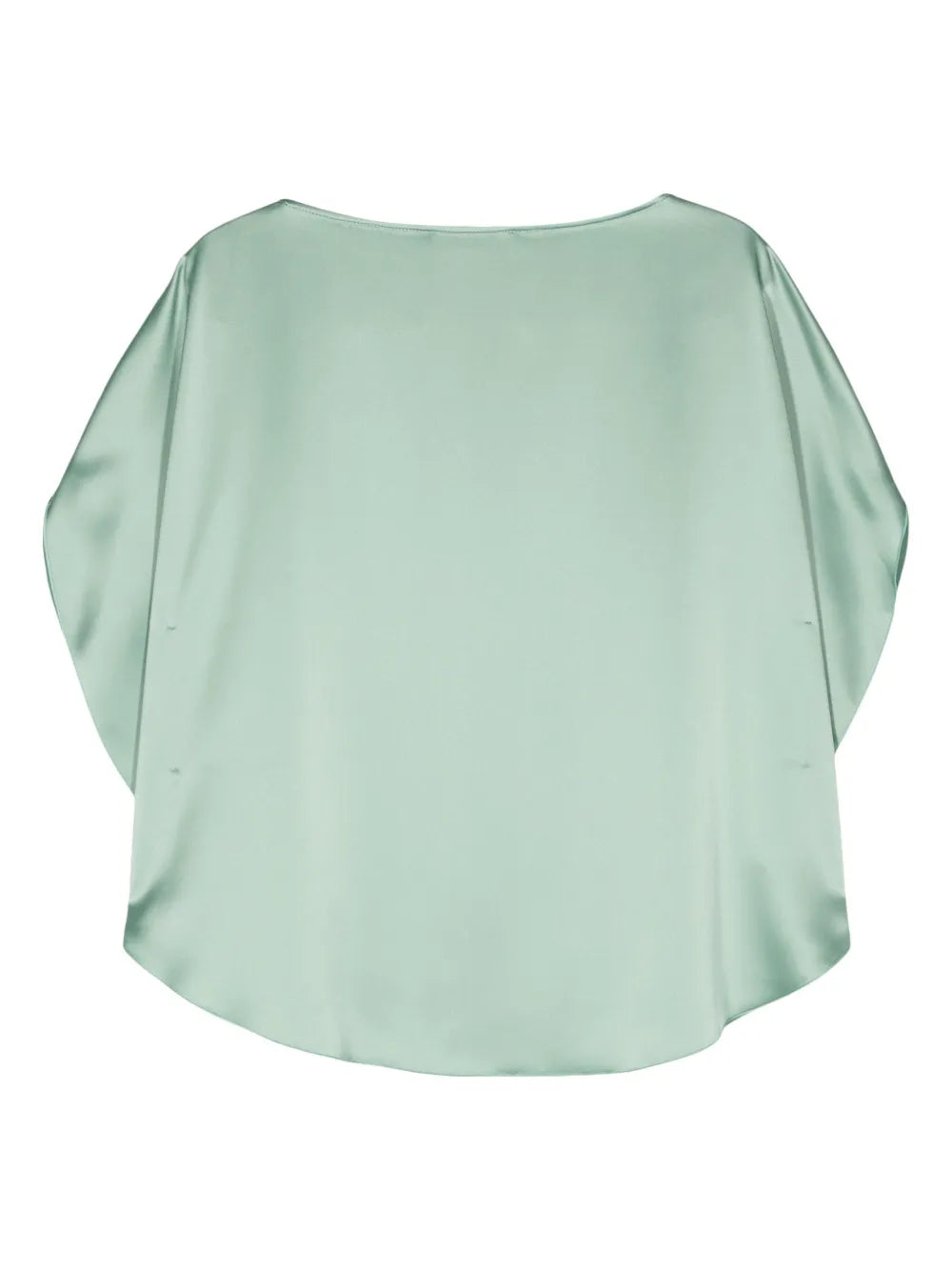 Tonal Stitching Satin-Finish Blouse