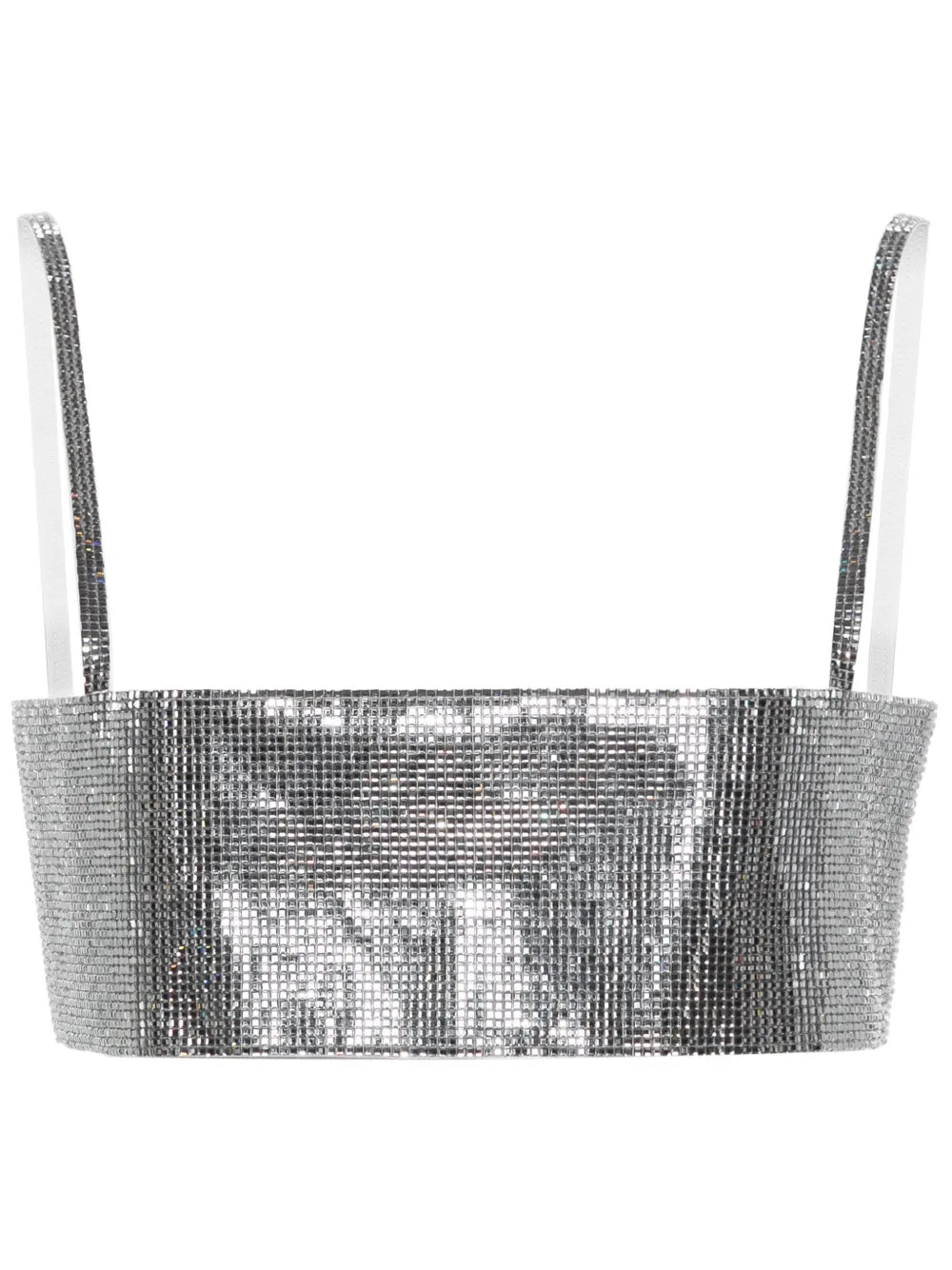 Mirror Rhinestone-Embellished Crop Top