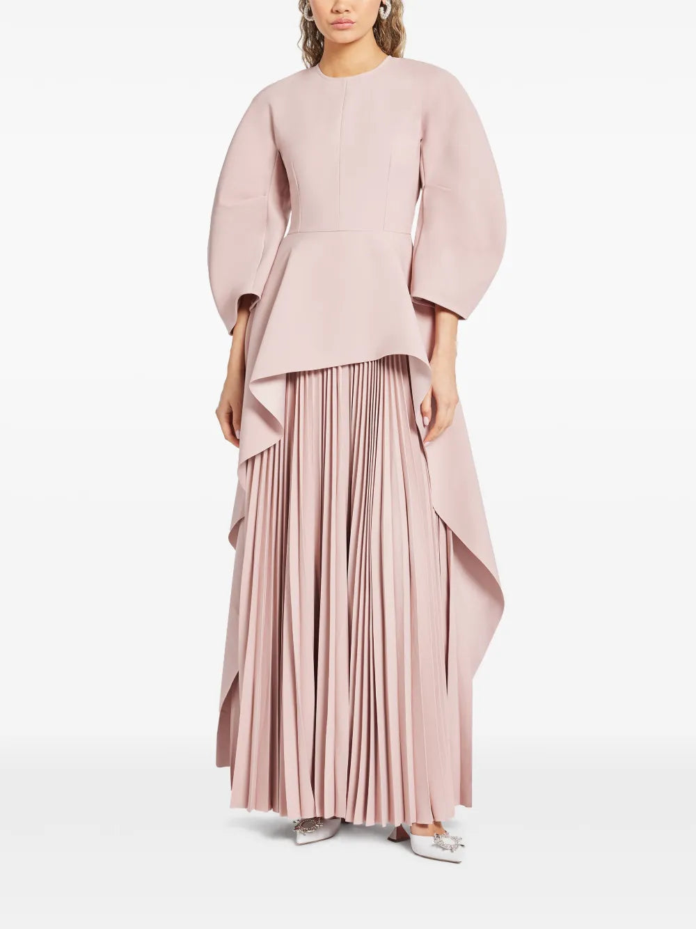 Maia Draped Pleated Gown