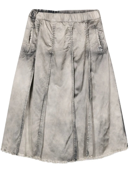 Pleated Denim Skirt