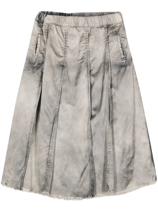 Pleated Denim Skirt