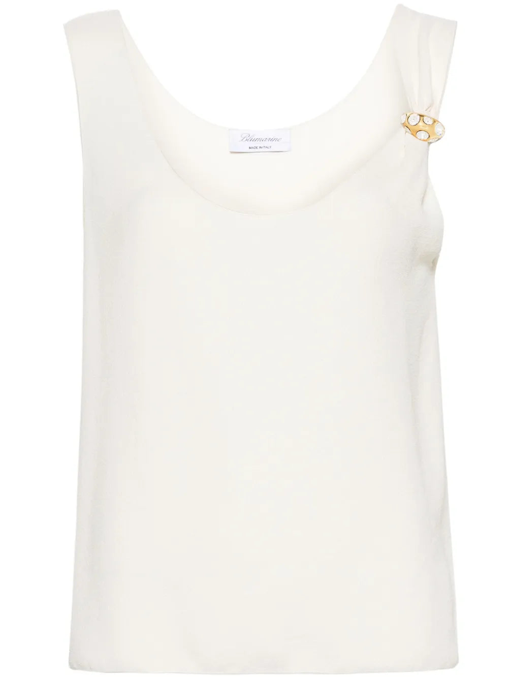 Ring-Detail Crepe Tank Top