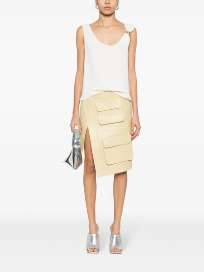 Ring-Detail Crepe Tank Top