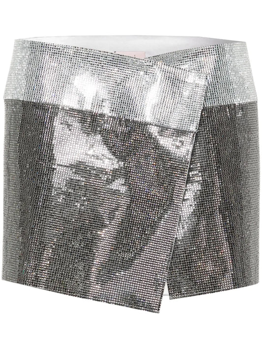 Rhinestone-Embellished Mini Skirt