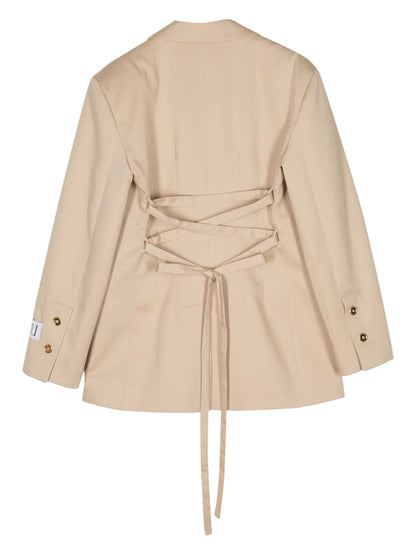 Lace-Up Cotton Blazer
